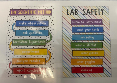 2 pack school posters SCIENTIFIC METHOD and LAB SAFETY 18'' x12'' classroom decor
