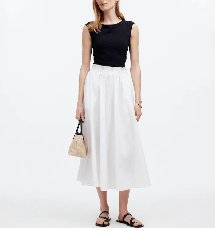 Madewell Midi Skirt Womens XS Pull-On Paperbag Beach Boho Vacation Lightweight-image
