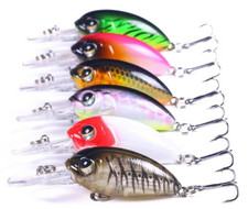 6PCS Fishing Lure Bait Minnow Saltwater Floating Hard Artificial Crankbait Trout