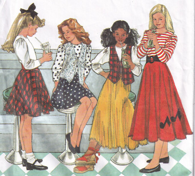Simplicity 9240 Girls Circle Skirt in Lengths Vest Top Pattern Size