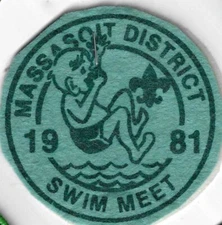 1981 Massasoit District Swim Meet Felt Patch [Q-914]