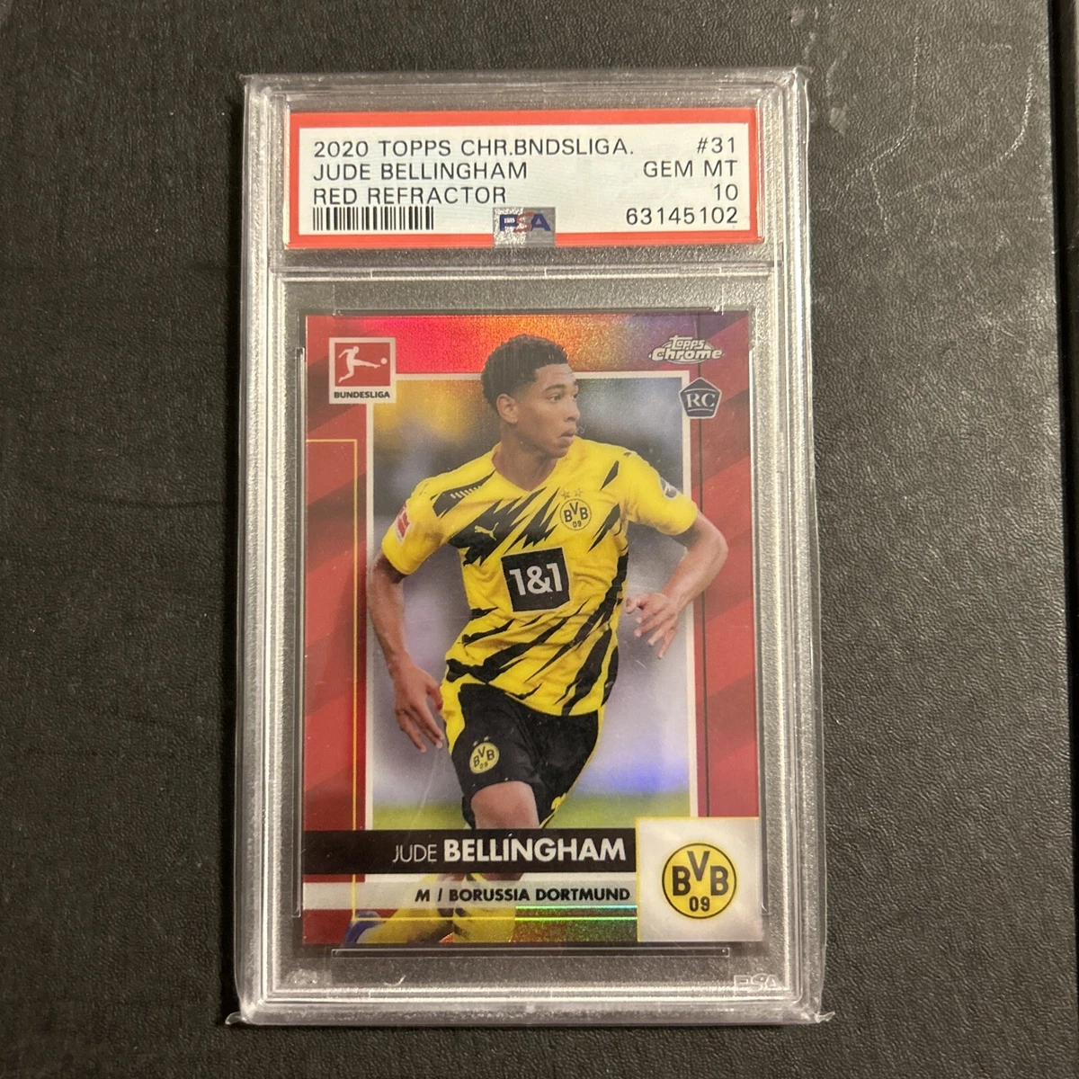 2020-21 Topps Chrome Bundesliga Red Refractor #2/10 Jude Bellingham RC PSA 10
