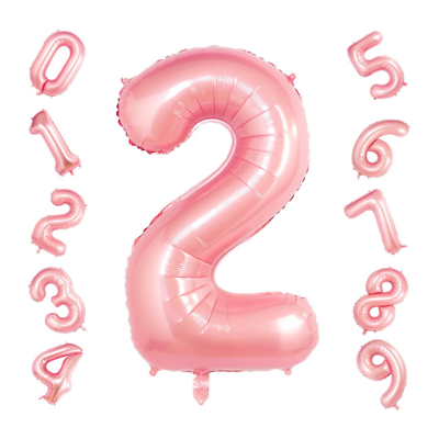 Blue Number 2 Foil Balloons - Pack Of 5 Jumbo 34" Birthday Party Decorations