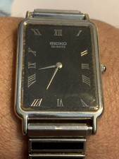 Beautiful Rare Vintage Seiko 5E20-5B10 Tank Men's Watch Very Slim Japan Made