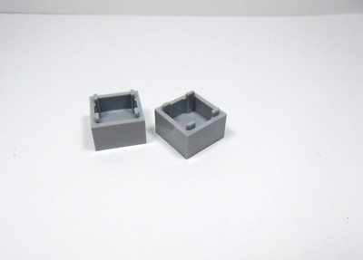 LEGO 2 Light Bluish Gray 2x2x1 Container Box Top Open Accessory H2