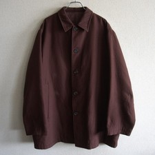 Y's for men ARCHIVE Yohji Yamamoto Silk Blend Overcoat - Burgundy - Wide Cut L