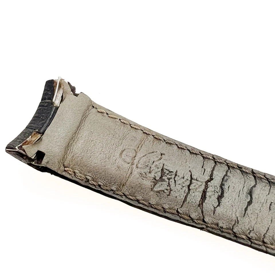 Correa de reloj Breguet genuina de cuero de cocodrilo marrón oscuro 22 mm x 18 mm Foto 3 de 4