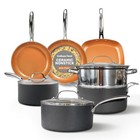 12 Pc Ceramic Cookware Set Nonstick Pots Pans With Steamer Heavy Duty Oven Safe