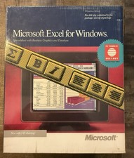 NEW  SEALED Microsoft Excell for Windows 3.5  5.25 disks 