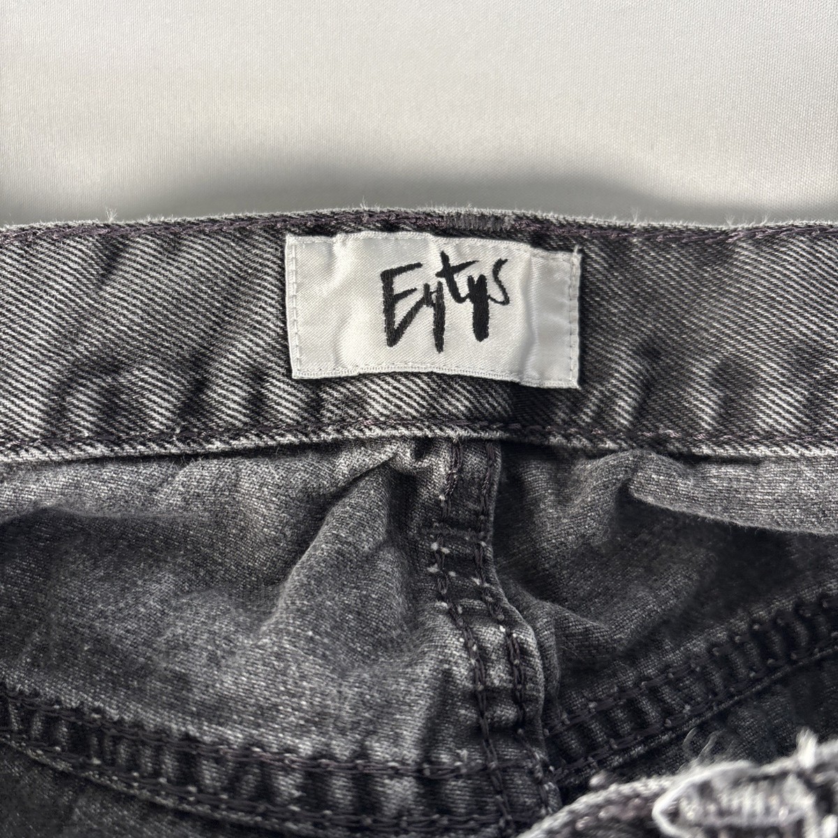 Eytys Benz Jeans Mens 34x33 Stone Black Button Fly Baggy