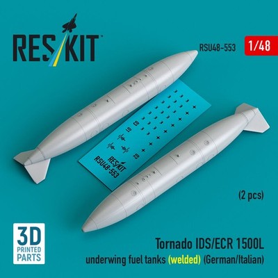 ResKit RSU48-0553 - 1:48 Tornado IDS/ECR 1500L underwing fuel tanks (welded) (Ge