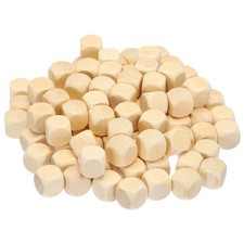 20mm Wooden Blank Dice, 120Pcs Unfinished 6 Sides Cube Dice with Round Corner