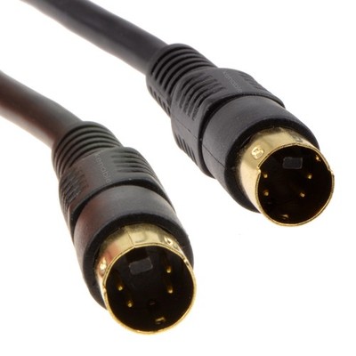 2 m SVHS (S-Video) Stecker auf Stecker Videokabel 4 Pin Mini DIN Gold [004128]