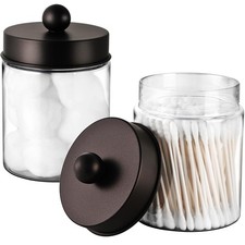 Farmhouse Decor Qtip Holder Dispenser for Cotton Swabs,Balls, Cotton Pads, Fl...