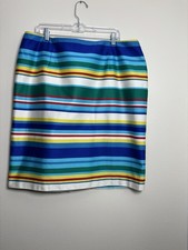 Talbots Plus Women s Multi Stripe Pencil Skirt Sz 18W