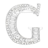 Buchstaben Broschen Anfangsbuchstabe G Strass Stecknadeln Silberfarben