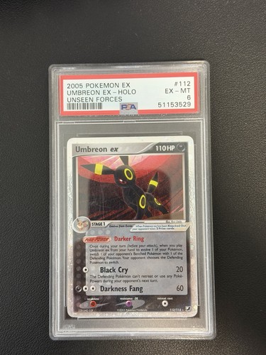 Pokemon 2005 Umbreon EX 112/115 Holo Ultra Rare EX Unseen Forces PSA 6