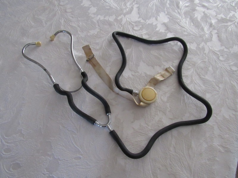 VTG. FLEISCHER 1940-1960'S VET STETHOSCOPE BD  LUER-LOK PAT.1742497 (ORIG.)