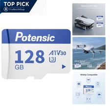 128GB SD Card U3 V30 A1 MicroSDXC Drone Memory Card Blue 100MB/s