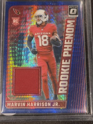 2024 Optic Football Marvin Harrison Jr Rookie Phenom Blue Patch RC