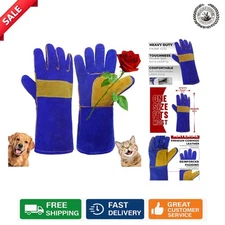 Protective Gauntlets for Animal Handling & Gardening - 14” Royal Blue Gloves