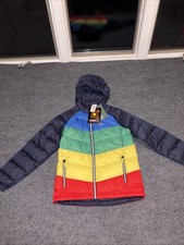 NEW LL Bean Kids Size 14-16 Large Tri Color Ultralight 650 Down Jacket 149