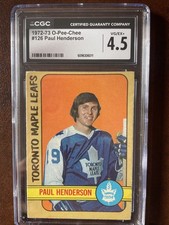 1972 #126 PAUL HENDERSON CGC 4.5 VG/EX+ MAPLE LEAFS