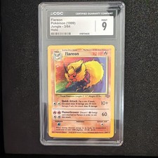 Pokemon Jungle 1999 Flareon 3/64 Holo Card CGC Grade 9 on eBay