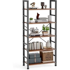 5 Tier Tall Storage Bookshelf Book Shelf Display Shelves Organizer Living Room