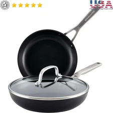 Nonstick Frying Pan Set 8.25 Inch 10 Inch Durable Aluminium Cookware Even Heat
