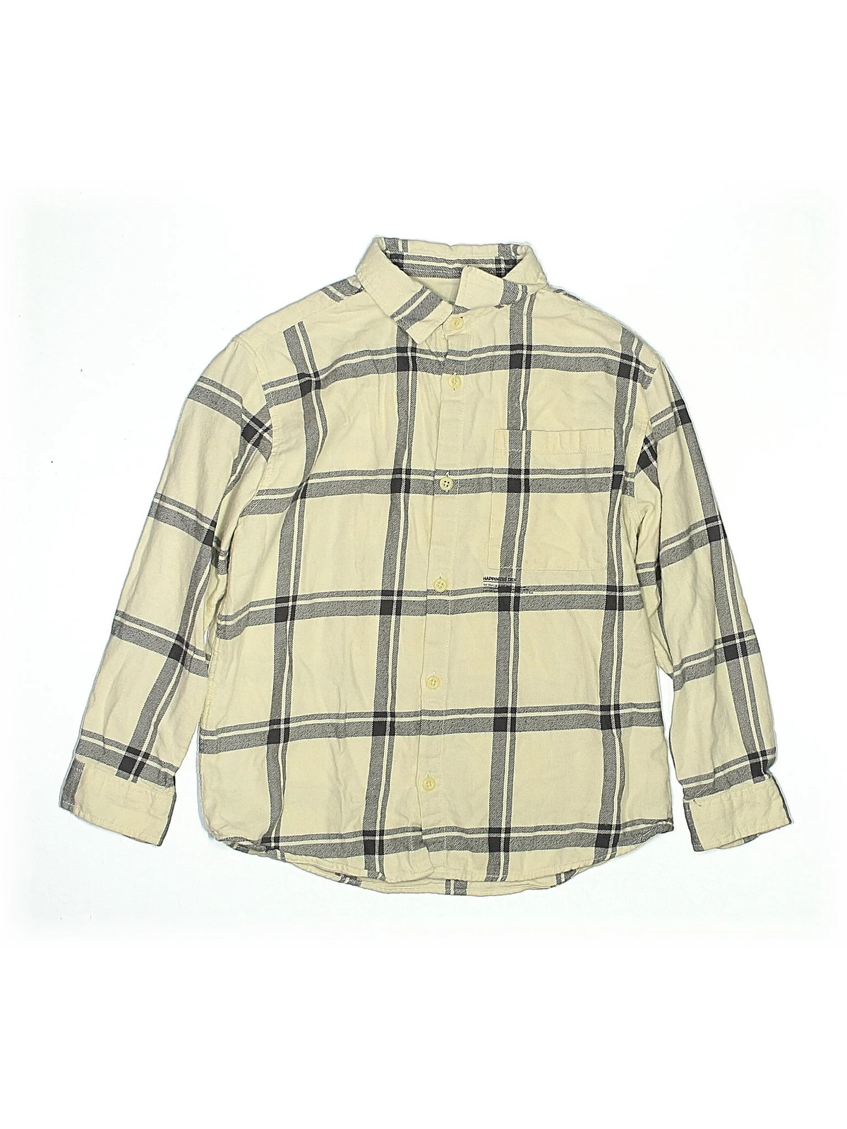 Zara Girls Yellow Long Sleeve Button-Down Shirt 8
