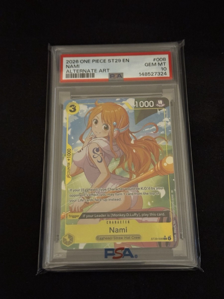 2026 One Piece English Nami ST29-008 Alt Art PSA 10 💎 - LOW POP
