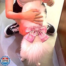 Petbuy Plaid Dog Dress Bow Tie Harness Leash Set,Dog Clothes Harn