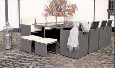 Royalcraft Cannes 12 Seater Rattan Garden Dining Cube Set with Cushions