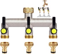 Wasserverteiler 3 Wege Messing 3/4 Zoll Mit 1/2 Zoll Hahnanschluss FüR Garten