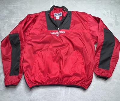 Vintage 90s Reebok Wisconsin Badgers Pullover Windbreaker Jacket M