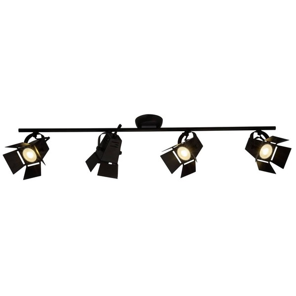 Brilliant Lampe Movie Led Spotrohr 4Flg Schwarz Matt | 4X LED-PAR51, GU10, 5W Le-image
