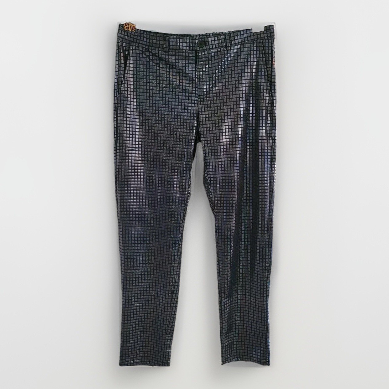 Womens Shiny Multicolor Straight Pants Lrg. Disco Pants. 80’s, Costume Y2K