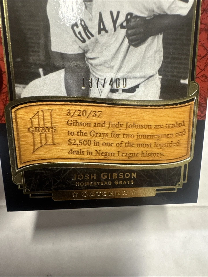 JOSH GIBSON 2003 SP Legendary Cuts ETCHED IN TIME Insert Card #ET-JG #137/400 - Image 3 of 4