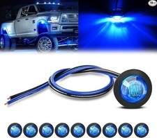 3/4 Inch Bullet Side Marker Light 10PCS Blue Round Clearance LED Front Rear Indi