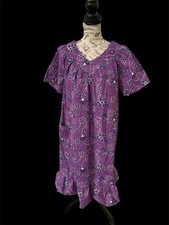 Anthony Richards Women's Size M MuuMuu House Patio Gown Dress Purple Floral VTG-