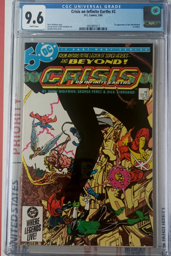 CRISIS ON INFINITE EARTHS #2 CGC 9.6 1ST APPEARANCE ANTI-MONITOR more up w/ comb