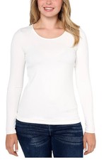 Susan Graver Women's Smoothing Essentials Jersey Ballet Neck Top Ivory