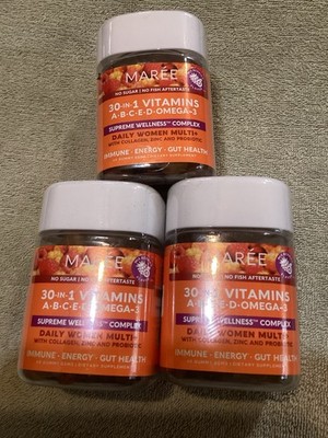 (3) Maree Supreme Wellness Complex Daily Women Multi Gummy Mix Berry 60 In Each