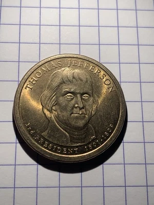 Thomas Jefferson $1.00 Coin,1801-1809, 2007 P, Position A Engraving - Bild 1 von 3