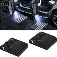 2PCS Car Door Logo Projector Lights, LED Wireless Welcome Courtes Color: Black