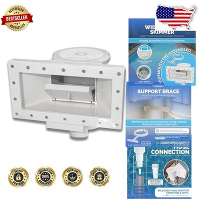 Durable ABS Above Ground Pool Skimmer - Wide Mouth - Assembled - Snap-in Weir