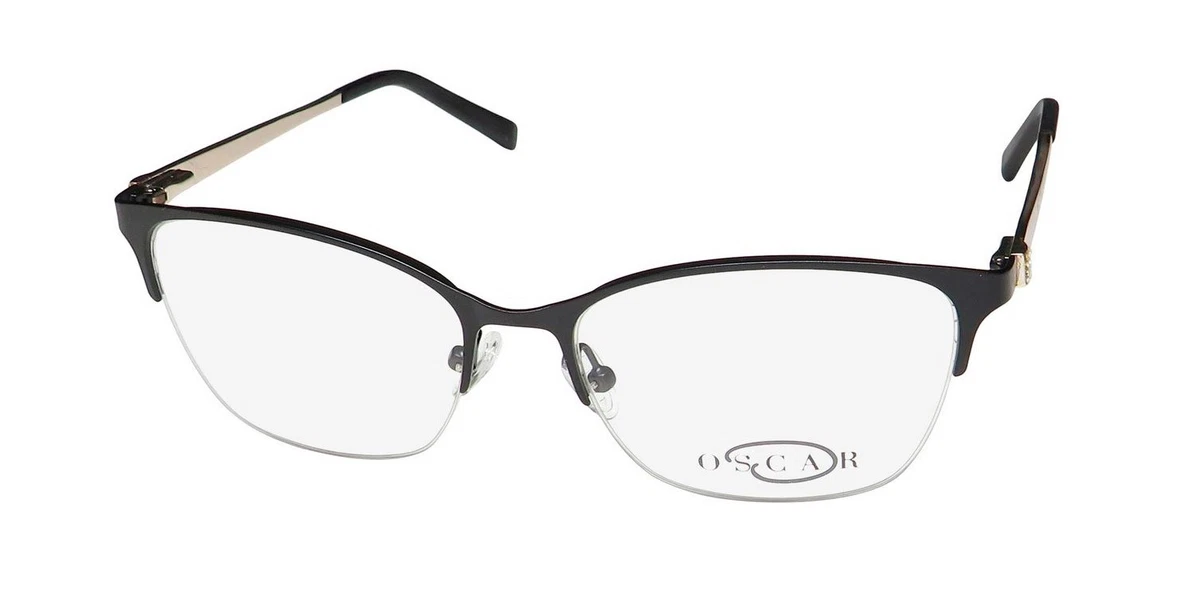 Oscar de la Renta Black Frames with Gold Medallion Accent Oscar De La Renta Women main image 2