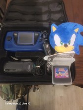 Sega Game Gear Blue Console Bundle - Partial RECAP,Rebuilt Batt Pack,Retro6 Spkr