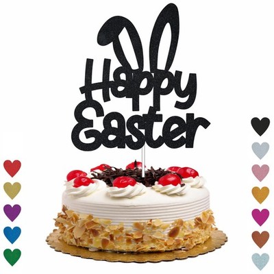 Ostern doppelseitiger Glitzer Tortenaufleger Frohe Ostern Party Hase Hasenohr
